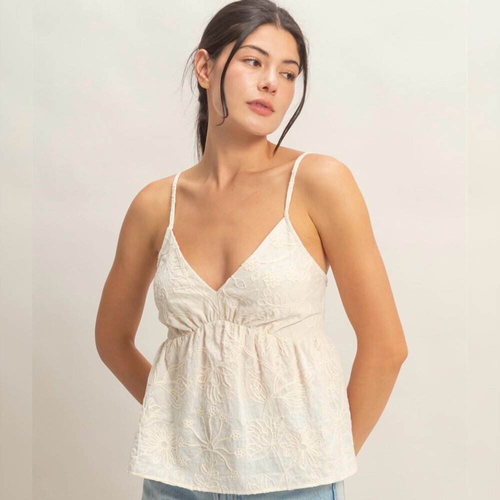 ALL IN THE DETAILS EMBROIDERED TANK TOP